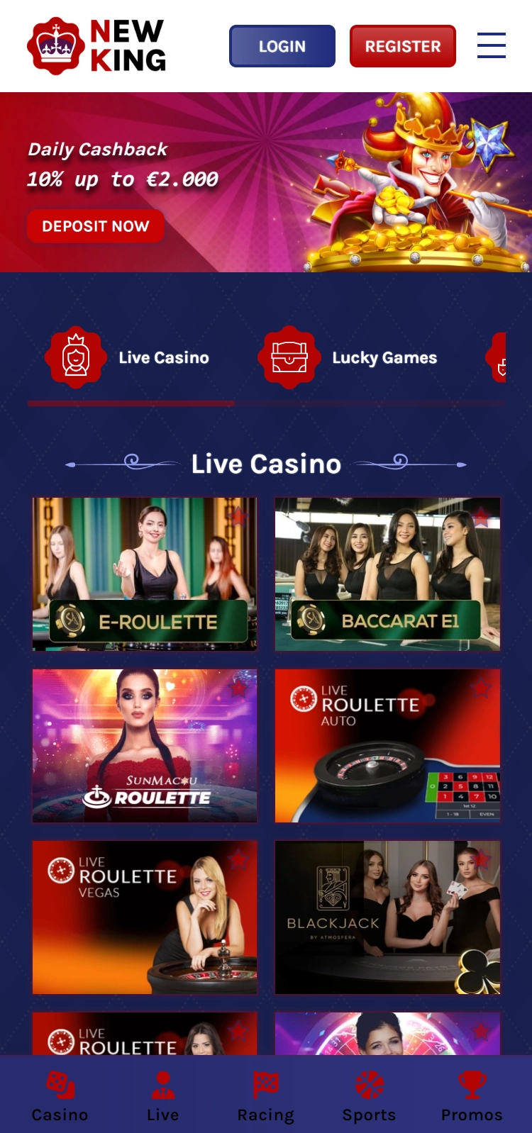 New King Casino Smartphone App Preview